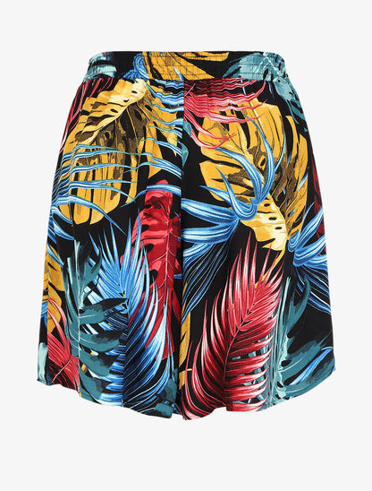 Short fluide imprimé jungle tropicale - Noir - 2