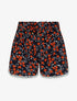 Short imprimé fleurs des champs à taille froncée - Marine - 1