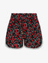 Short imprimé fleurs des champs à taille froncée - Noir - 4