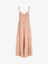 Robe longue unie évasée - Rose saumon - 1