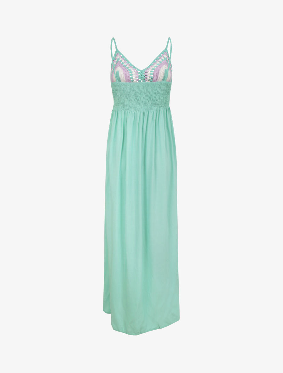 Robe longue à buste crochet - Vert d&