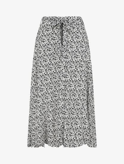 Jupe évasée imprimé pâquerettes - Blanc - 1