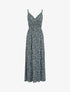 Robe longue à imprimé fleuri - Marine - 1