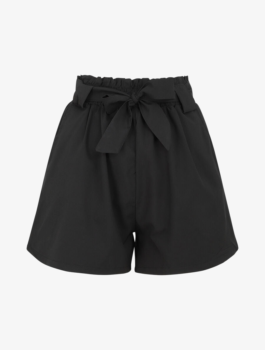 Short uni à taille élastiquée - Noir - 4