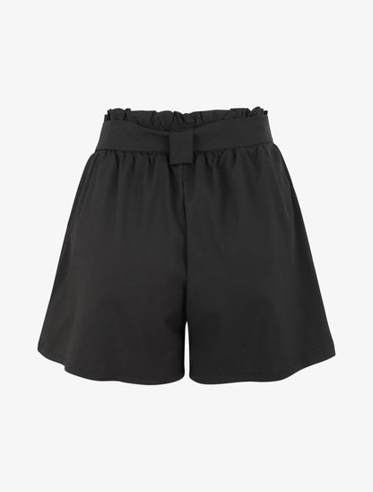 Short uni à taille élastiquée - Noir - 2