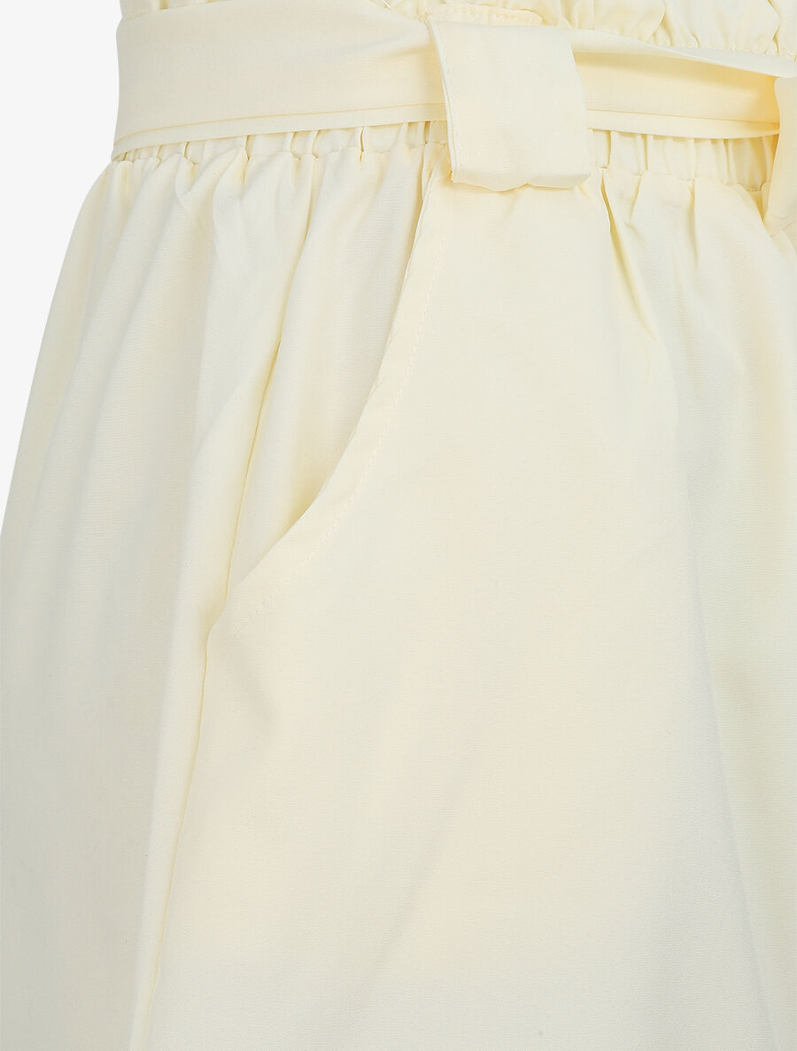 Short uni à taille élastiquée - Écru - 3