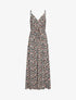 Robe longue imprimé fleurs des champs - Noir - 1