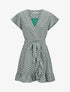 Robe mi-longue imprimée à bord volanté - Vert - 4
