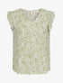Blouse à imprimé feuillage et manches volantées - Vert anis - 4