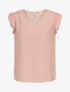 Blouse à imprimé fleuri et manches volantées - Rose - 1