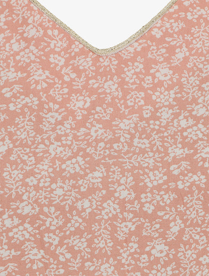 Blouse à imprimé fleuri et manches volantées - Rose - 3