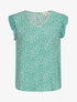Blouse à imprimé fleuri et manches volantées - Vert - 4