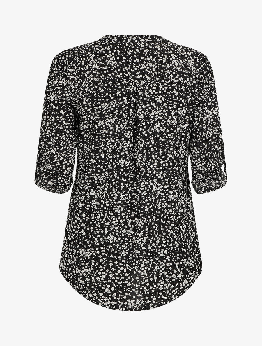 Blouse à imprimé à floral - Noir - 2