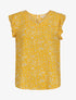 Blouse à imprimé petites fleurs et manches volantées - Jaune - 1