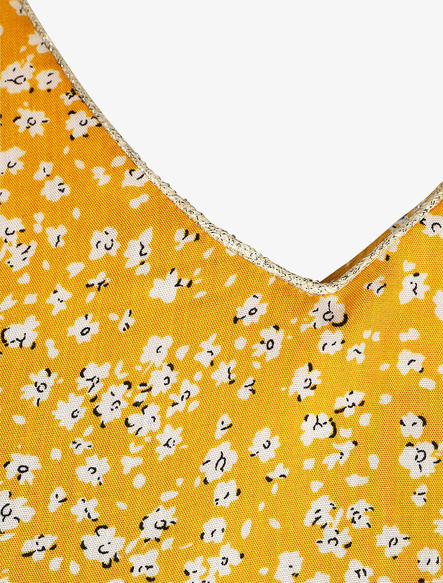 Blouse à imprimé petites fleurs et manches volantées - Jaune - 3