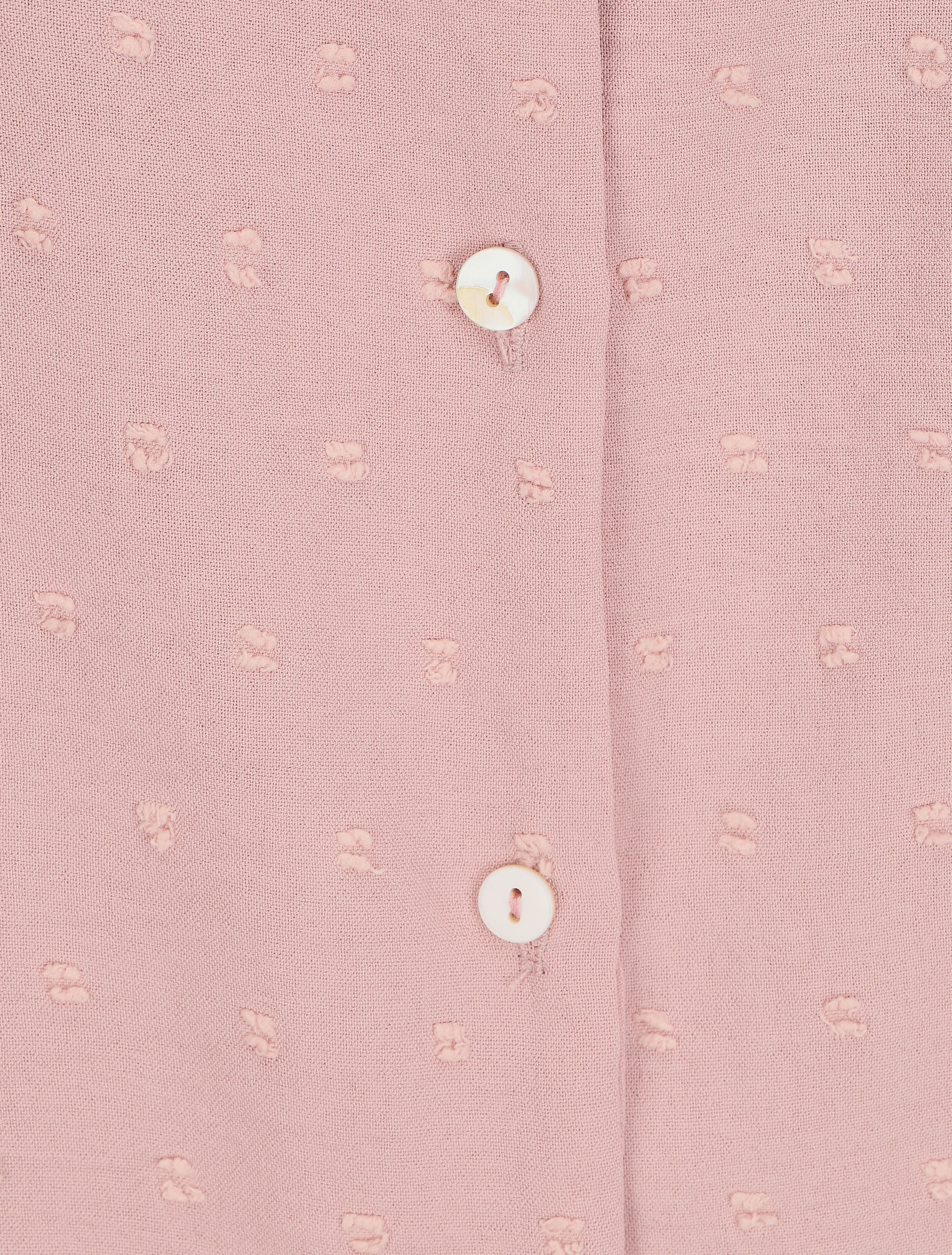 Blouse unie à manches volantées - Rose - 3