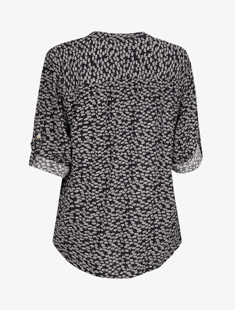 Blouse à imprimé pissenlit - Marine - 2