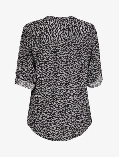 Blouse à imprimé pissenlit - Marine - 2