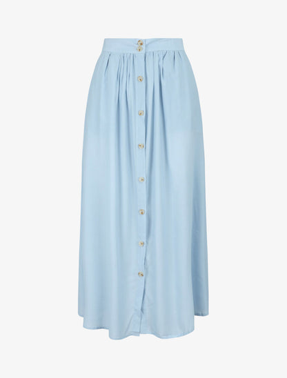 Jupe longue évasée et boutonnée - Bleu ciel - 1
