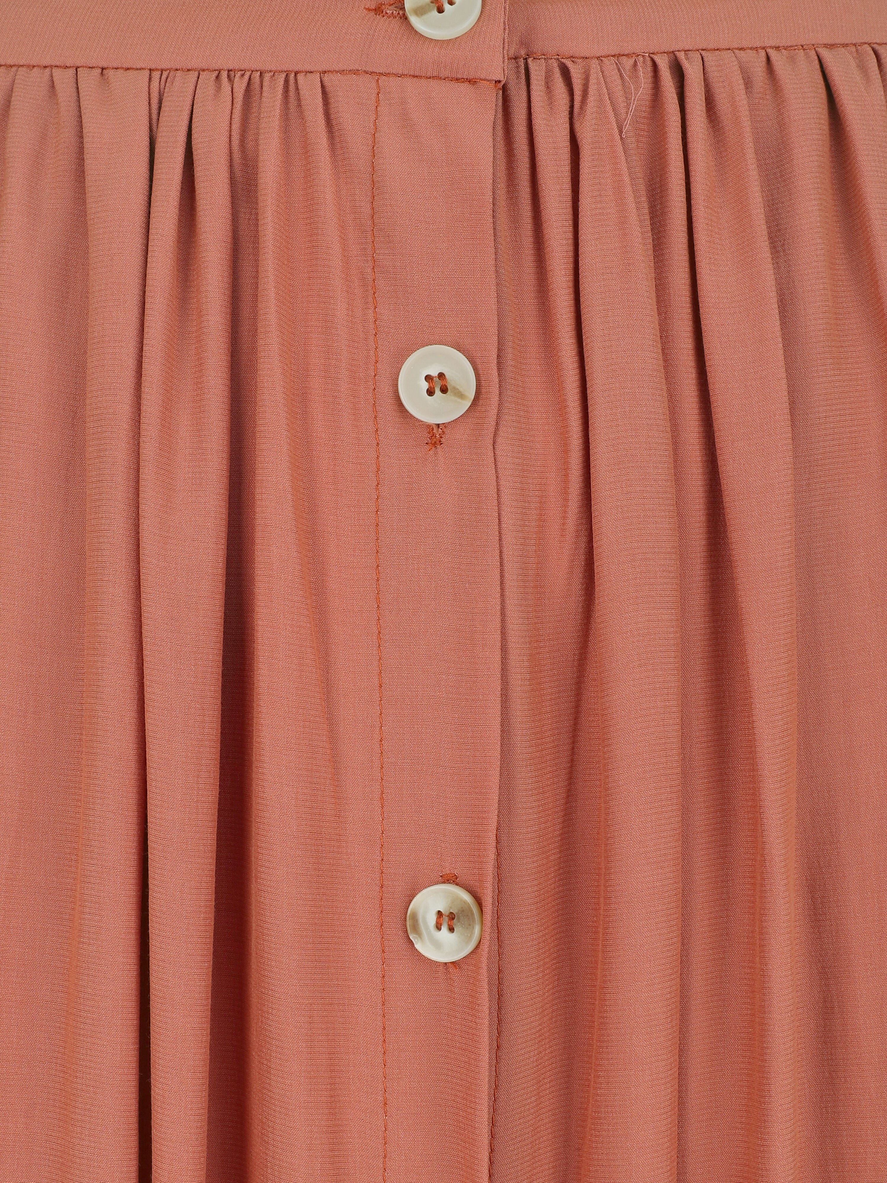 Jupe longue évasée et boutonnée - Orange - 3