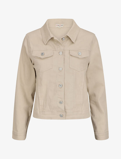 Veste oversize en jean basique - Beige - 1