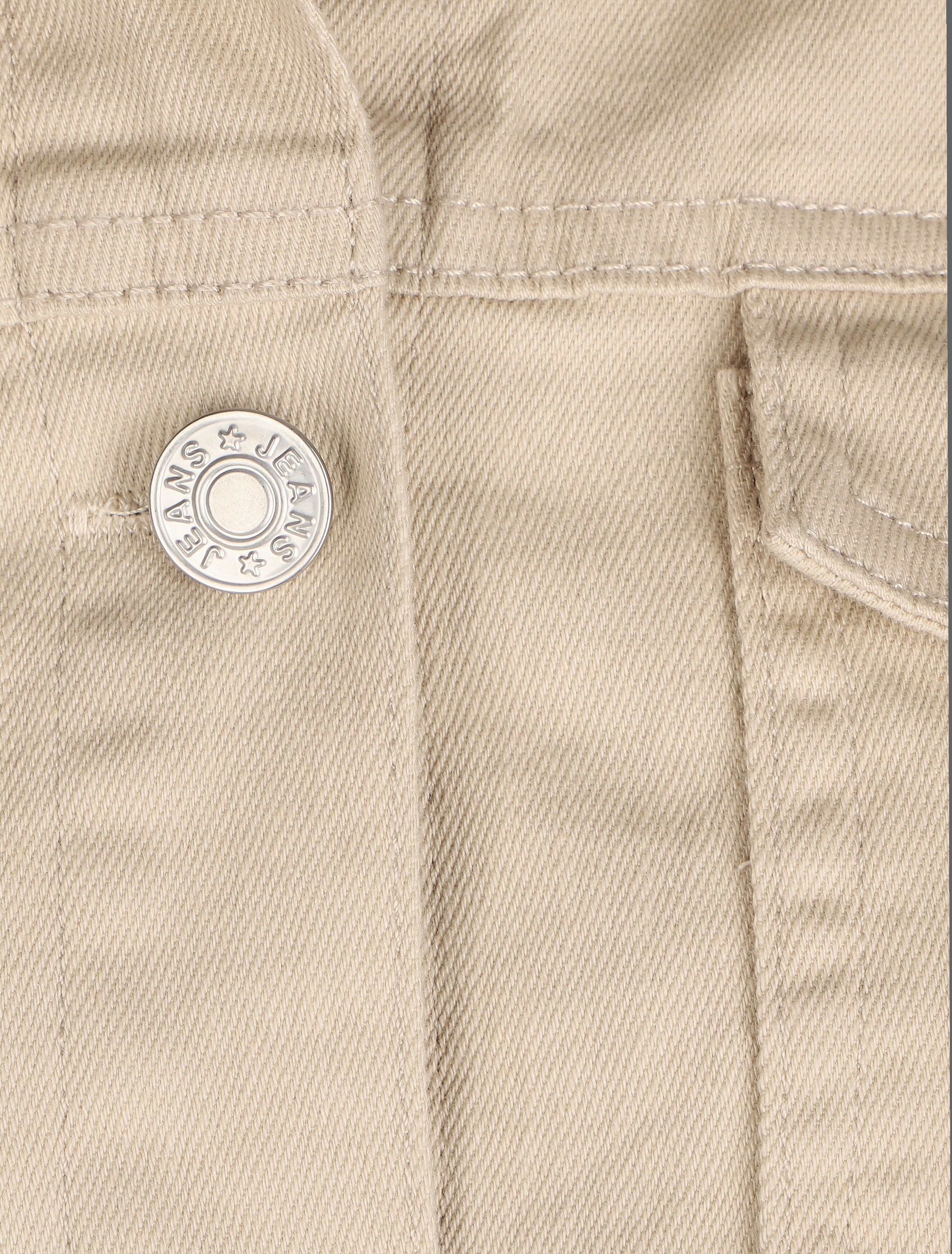 Veste oversize en jean basique - Beige - 3