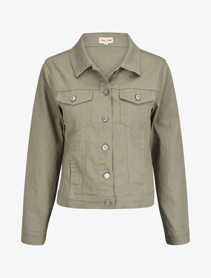Veste oversize en jean basique - Kaki - 1