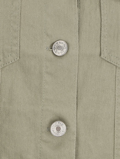 Veste oversize en jean basique - Kaki - 3