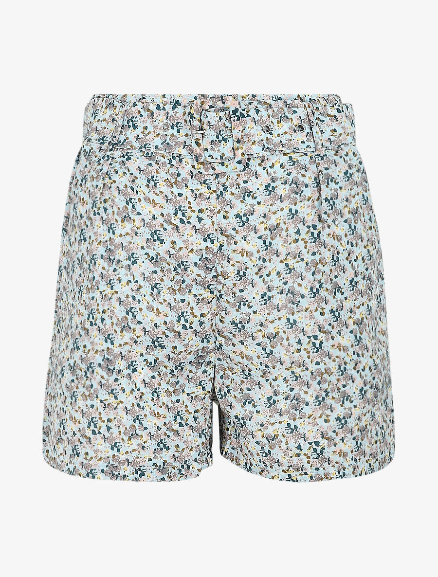 Short à imprimé floral - Bleu ciel - 1