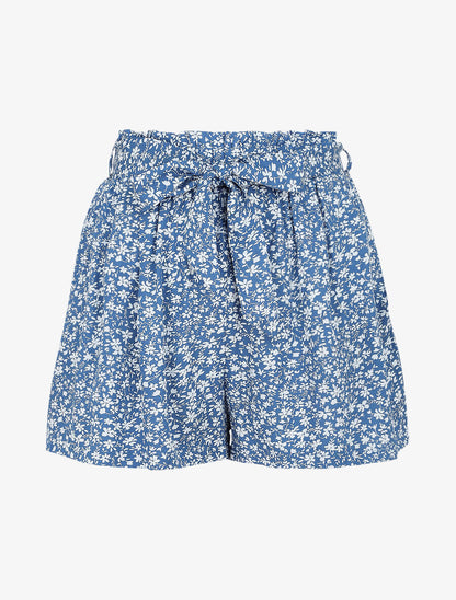 Short à imprimé fleuri - Bleu - 1