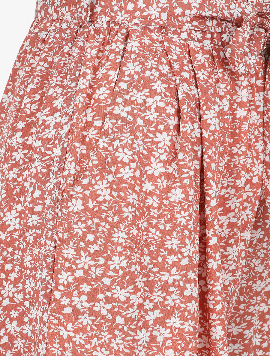 Short à imprimé fleuri - Rouge - 3