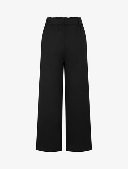 Pantalon paperbag en lin - Noir - 2