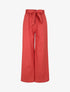 Pantalon paperbag en lin - Rouge - 4