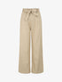 Pantalon paperbag en lin - Beige - 4