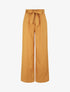 Pantalon paperbag en lin - Moutarde - 1