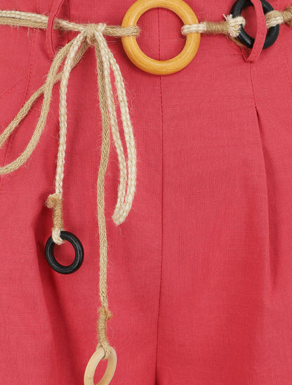 Short fluide à taille élastiquée - Corail - 3