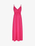 Robe longue unie à taille et dos élastiqués - Fushia - 4