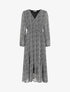 Robe longue col V imprimé léopard - Noir - 1