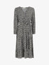 Robe mi-longue à petites fleurs - Noir - 5