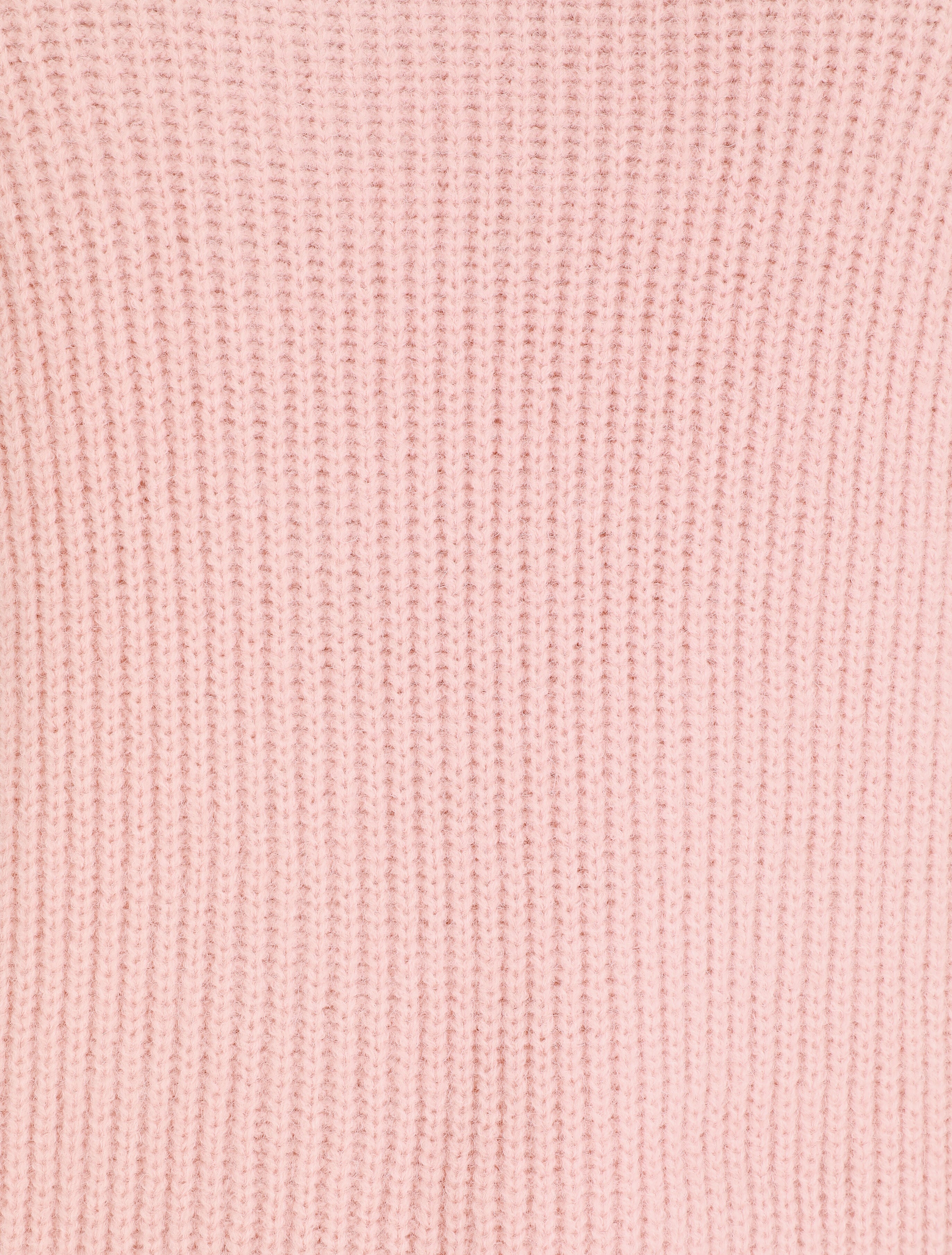 Pull en laine mélangée à manches élastiquées - Rose - 4