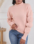 Pull en laine mélangée à manches élastiquées - Rose - 1