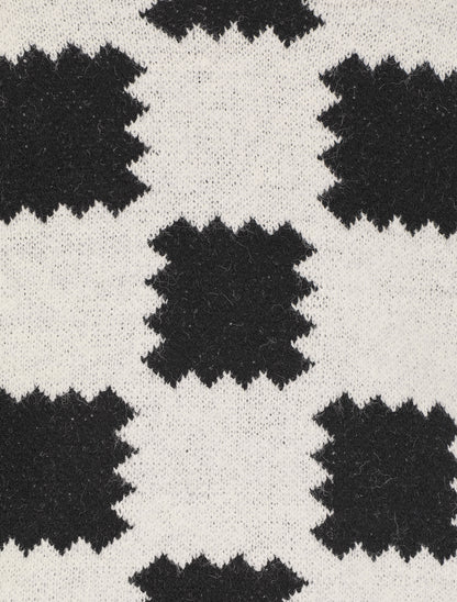 Pull en laine mélangée à motif graphique - Blanc - 3