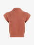 Pull sans manches en laine mélangée - Marron - 1