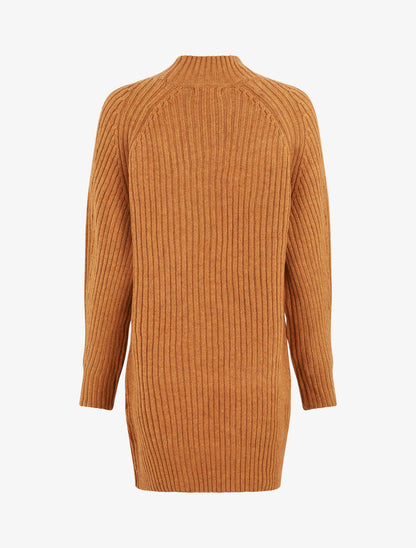Robe pull à col montant - Camel - 2