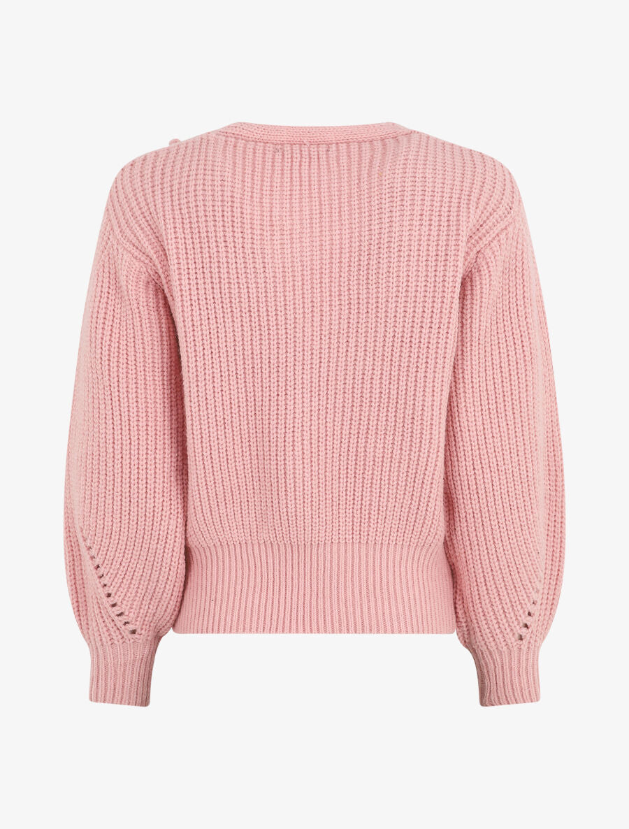 Pull corseté à manches bouffantes - Rose poudré - 2