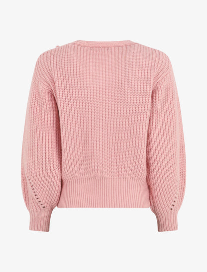 Pull corseté à manches bouffantes - Rose poudré - 2