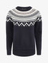 Pull col rond à motif norvégien - Marine - 1