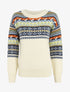 Pull col rond à motif fantaisie - Blanc - 4