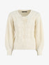 Pull corseté à manches bouffantes - Blanc - 1