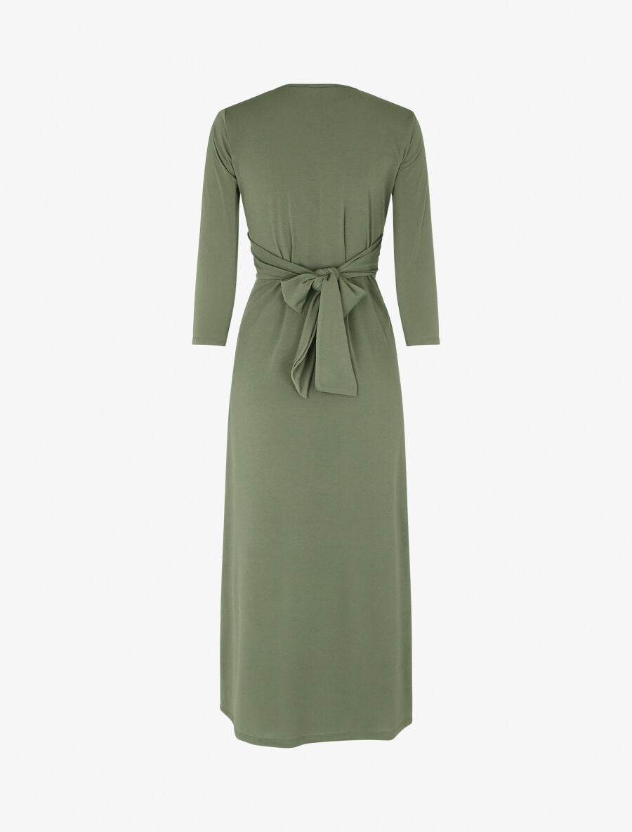 Robe longue fluide - Kaki - 2